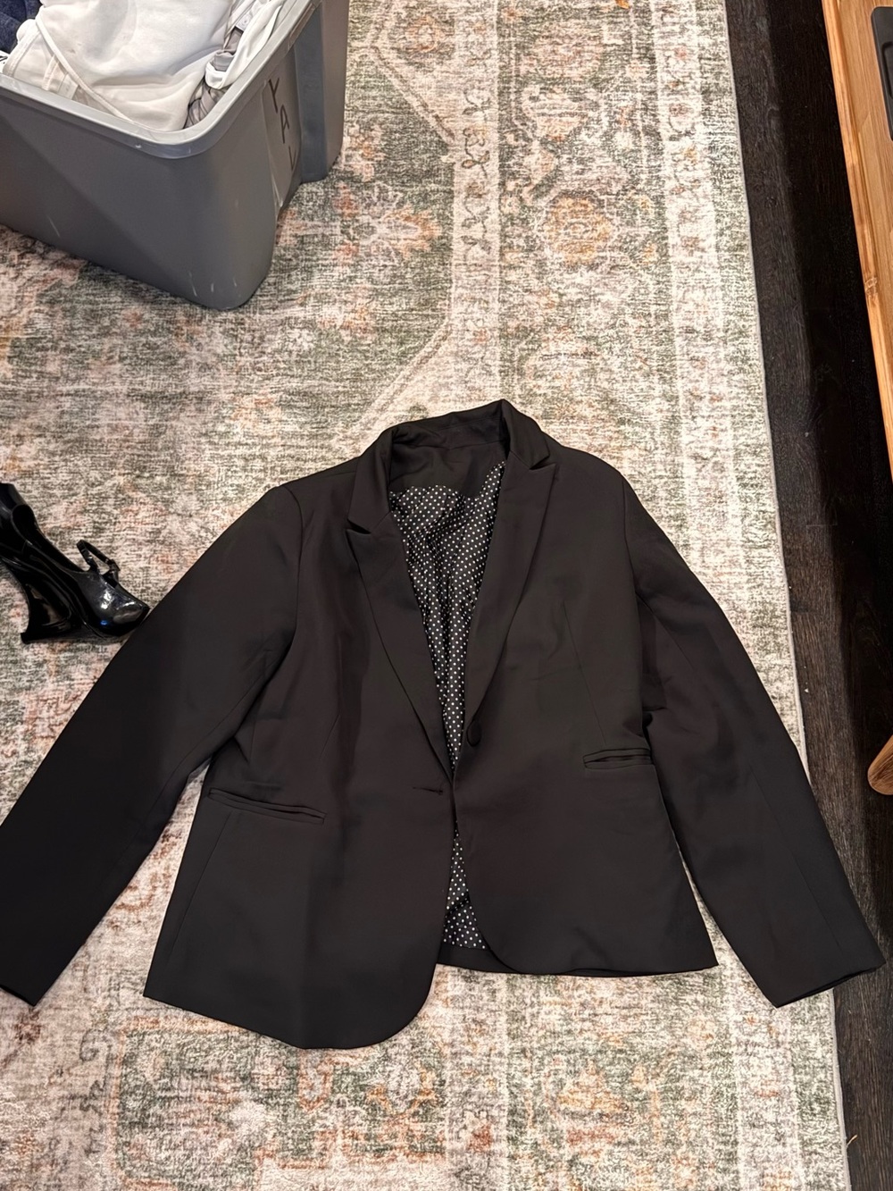 Black Women's Tailored Blazer - Classic Single-Button Jacket